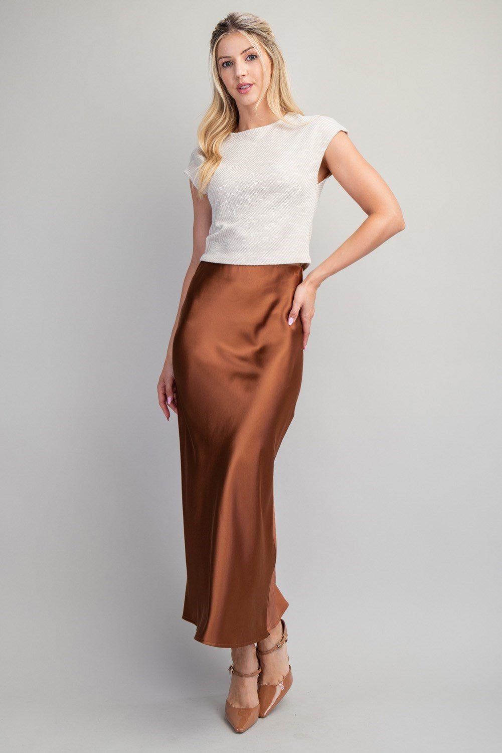 Midi Satin Skirt