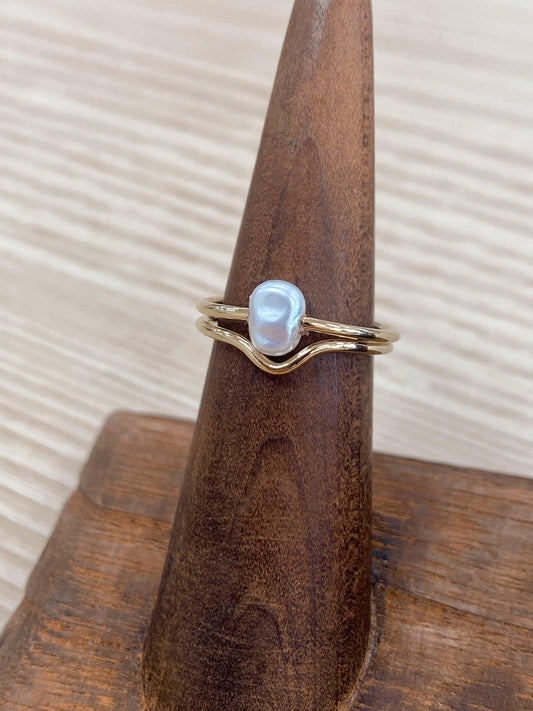 Pearl Charm Ring