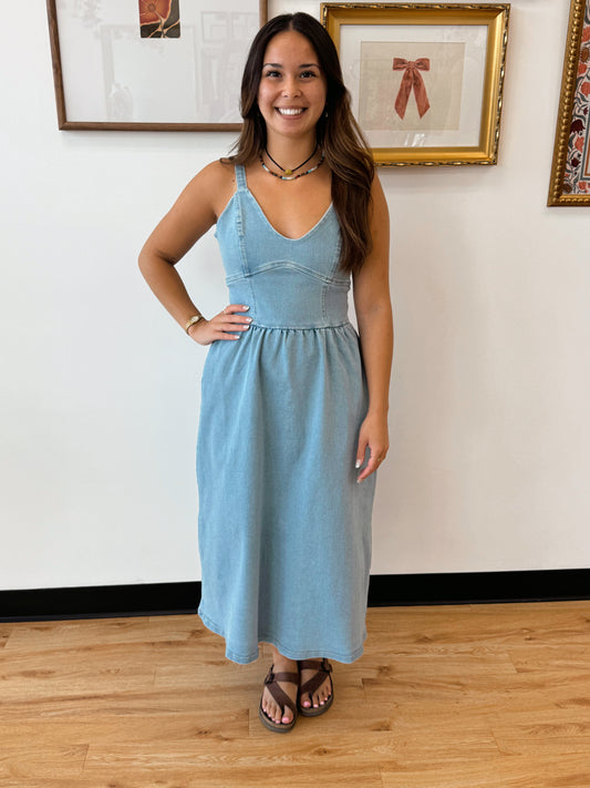 Classic Stretch Denim Dress Dress
