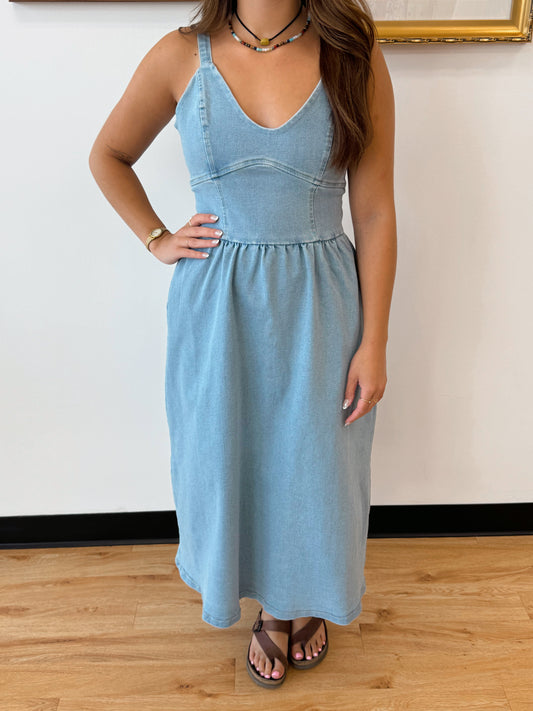 Classic Stretch Denim Dress Dress