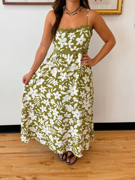 Garden Cutie Kiwi Midi Dress Dress