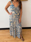 Blue Patchwork Maxi Dress Dress