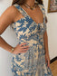 Blue Patchwork Maxi Dress Dress