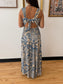 Blue Patchwork Maxi Dress Dress