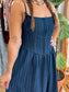 Bow Strap Denim Midi Dress Dress