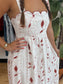 Embroidered Scallop Burgundy Dress Dress