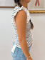 Striped Sweater Ruffle Tank Shirts & Tops