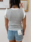 Striped Sweater Ruffle Tank Shirts & Tops