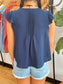 Navy Pleated Blouse Shirts & Tops