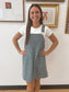 Striped Denim Overall Mini Dress Dress