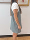 Striped Denim Overall Mini Dress Dress