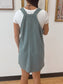 Striped Denim Overall Mini Dress Dress