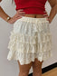 Lace Tiered Ruffle Mini Shorts Shorts
