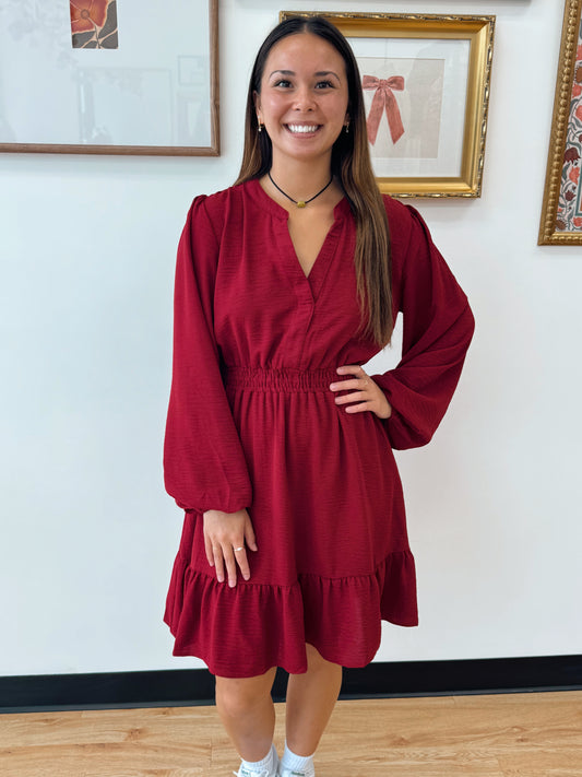 Long Sleeve Satin Dress Dress