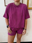 Corded Rib Short Sleeve Tee Shirts & Tops