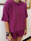 Corded Rib Short Sleeve Tee Shirts & Tops