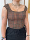 Plaid Scoop Neck Top Shirts & Tops