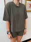 Corded Rib Short Sleeve Tee Shirts & Tops