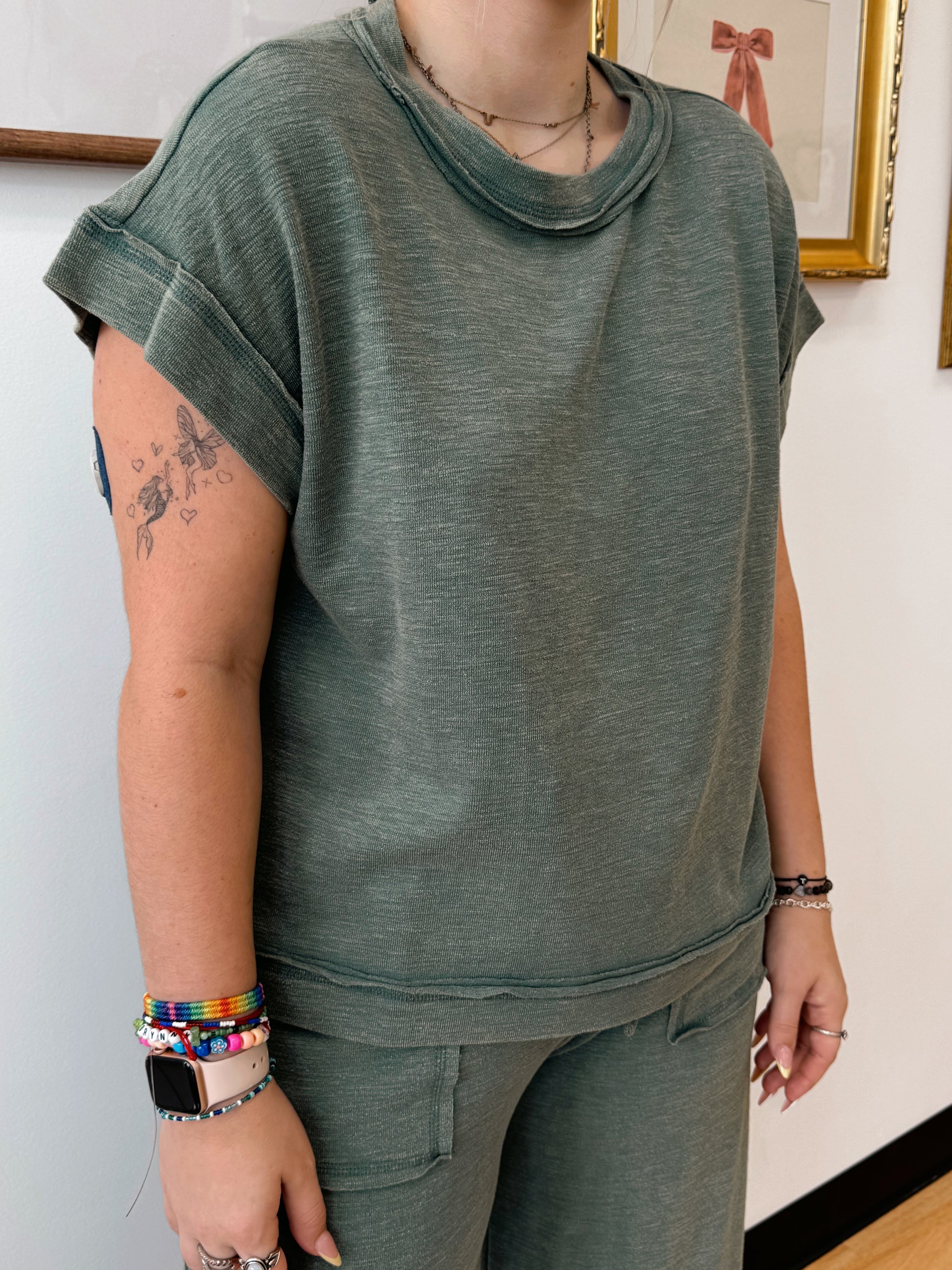 Washed Short Sleeve Tee Shirts & Tops