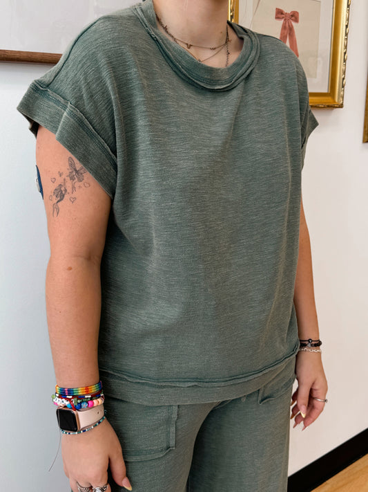 Washed Short Sleeve Tee Shirts & Tops