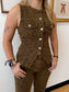 Cheetah Print Denim Vest Top top