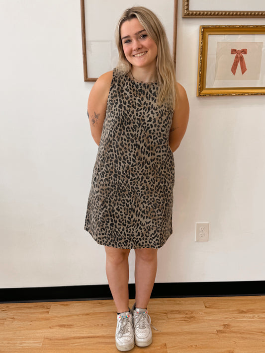Leopard Print Shift Dress