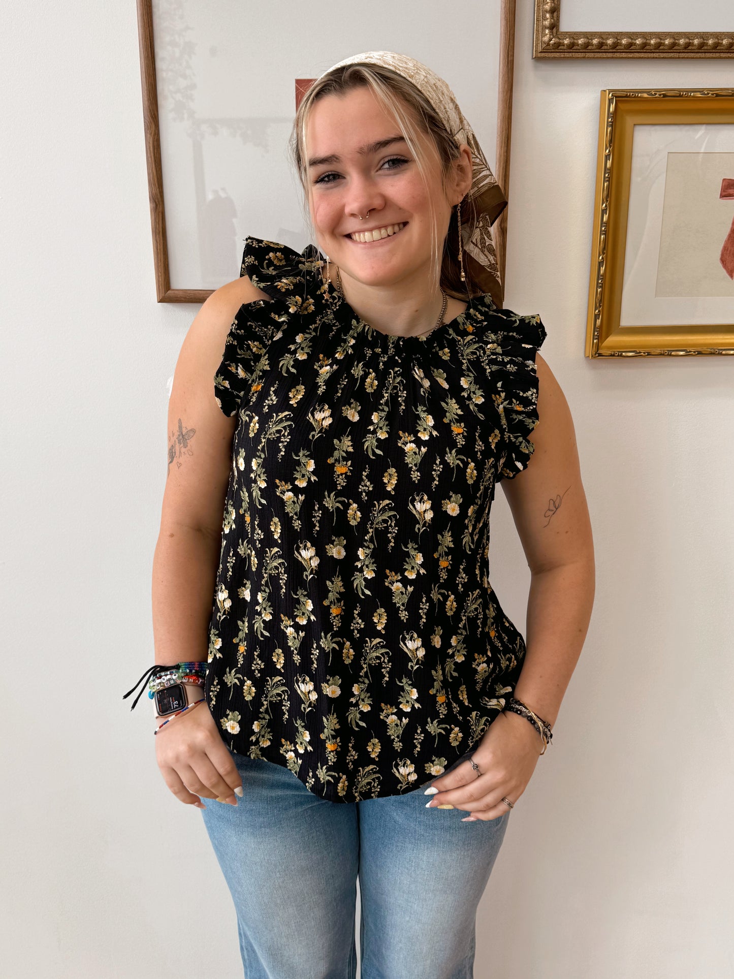 Black Daisy Chain Blouse Shirts & Tops
