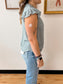 Lace Shoulder Scallop Trim Top Shirts & Tops