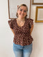 Burgundy Floral Smocked Top Shirts & Tops