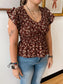 Burgundy Floral Smocked Top Shirts & Tops