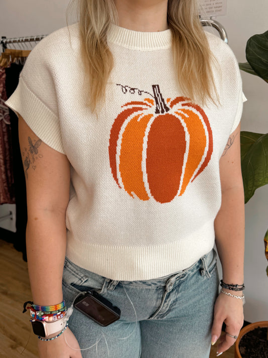 Pumpkin Knit Top