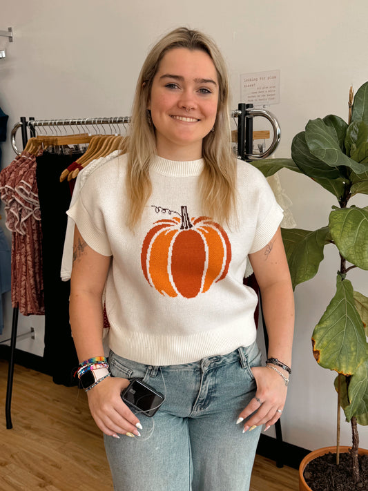 Pumpkin Knit Top