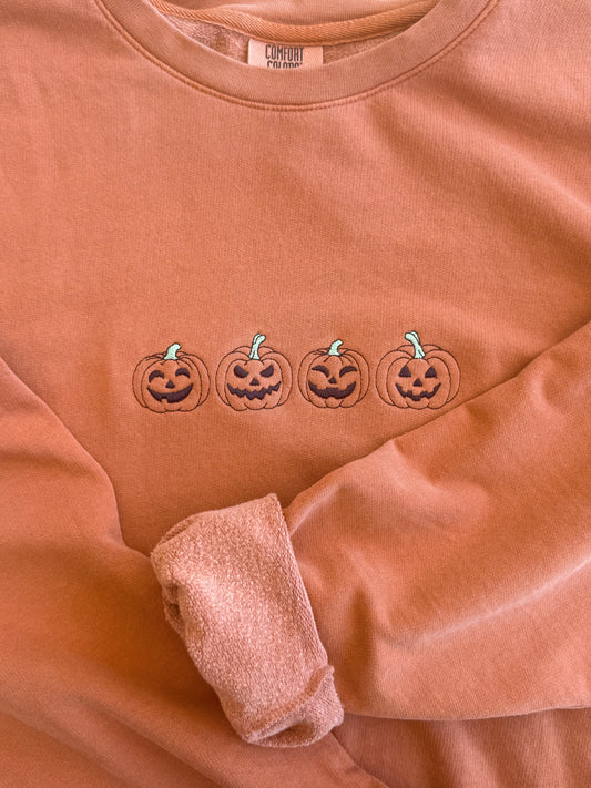 Jack O' Lantern Embroidery Sweatshirt