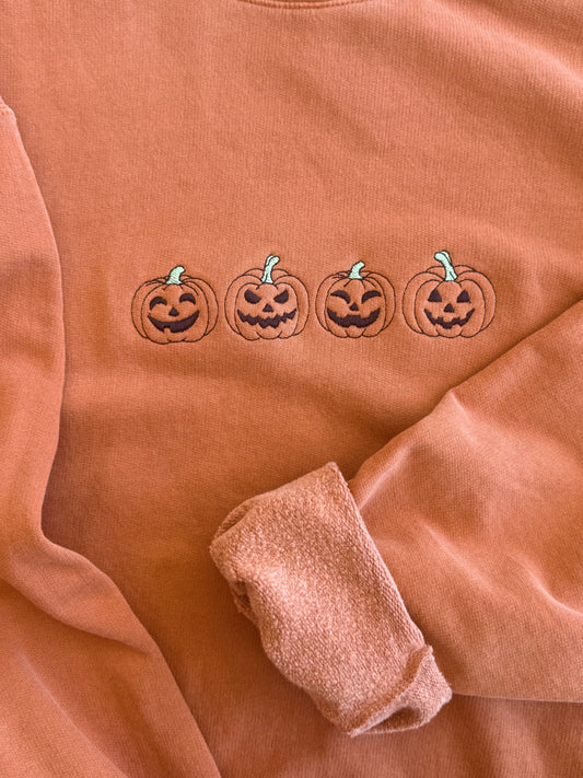Jack O' Lantern Embroidery Sweatshirt