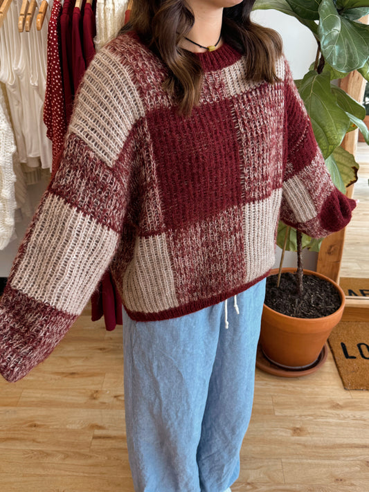 Plaid Pullover Sweater Shirts & Tops