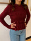 Burgundy Smocked Peplum Top