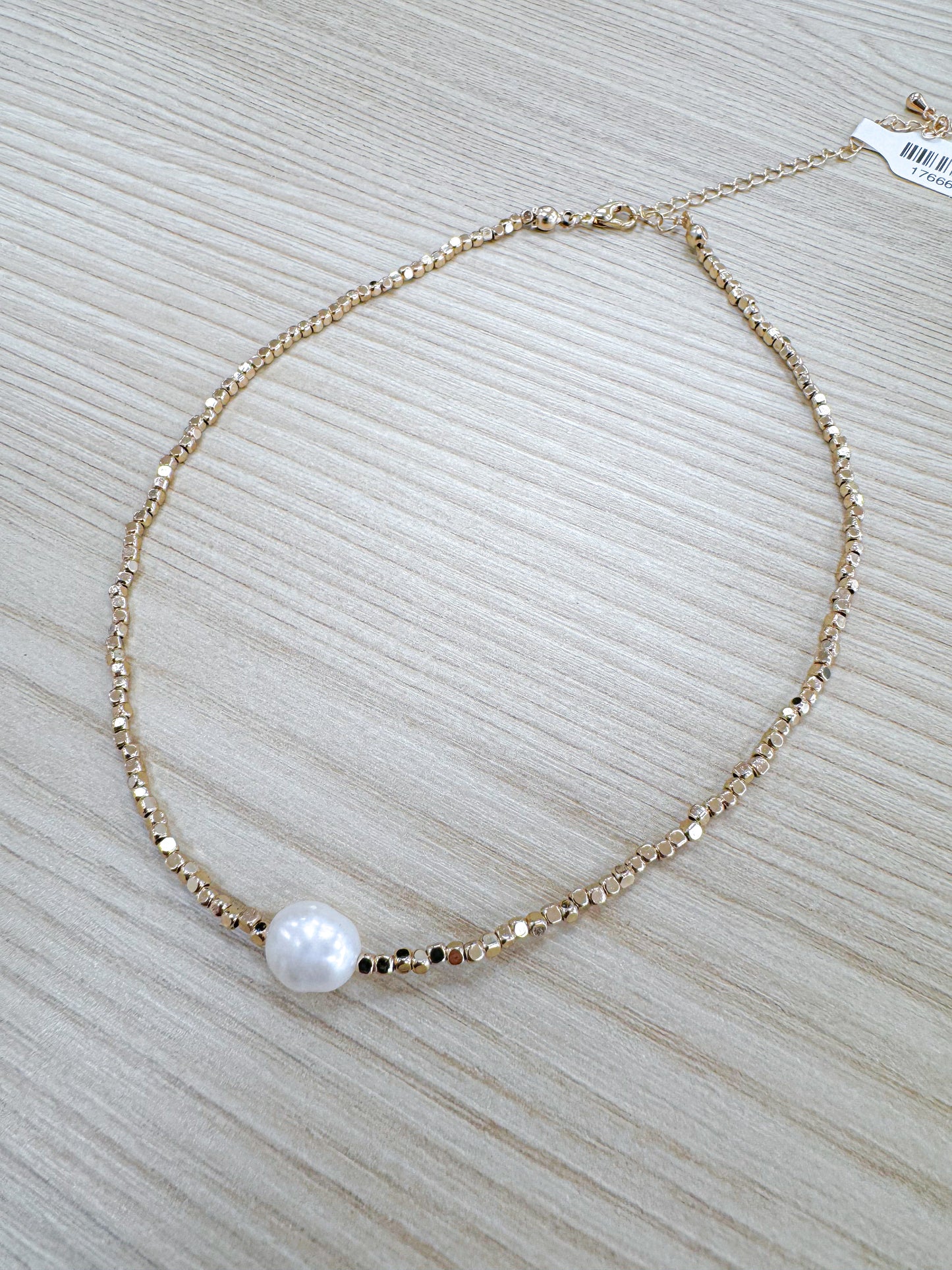 Beaded Pearl Charm Necklace