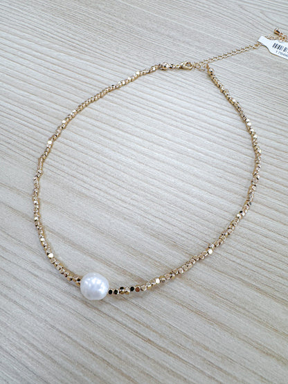 Beaded Pearl Charm Necklace