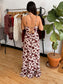 Lace Up Floral Maxi Dress