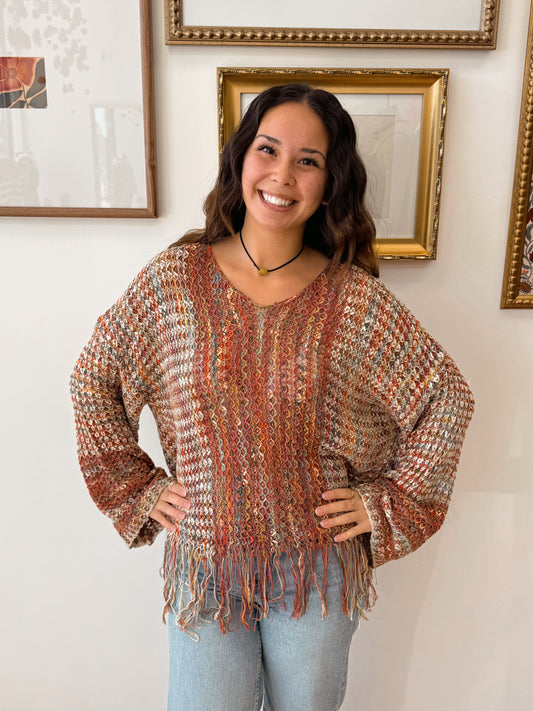 Fringe Multi Colored Sweater