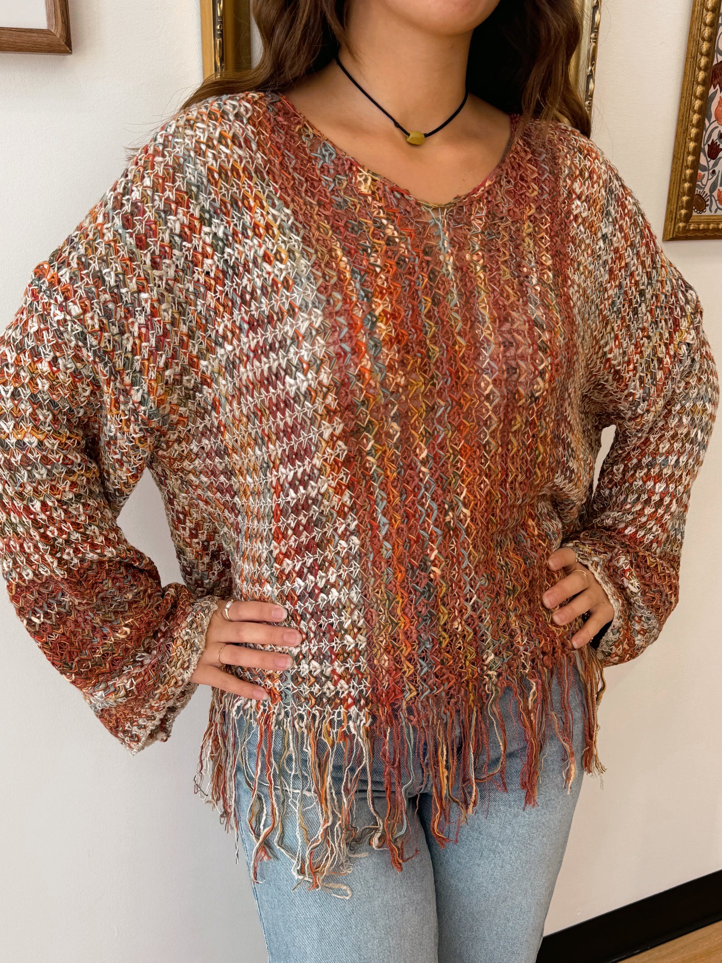 Fringe Multi Colored Sweater
