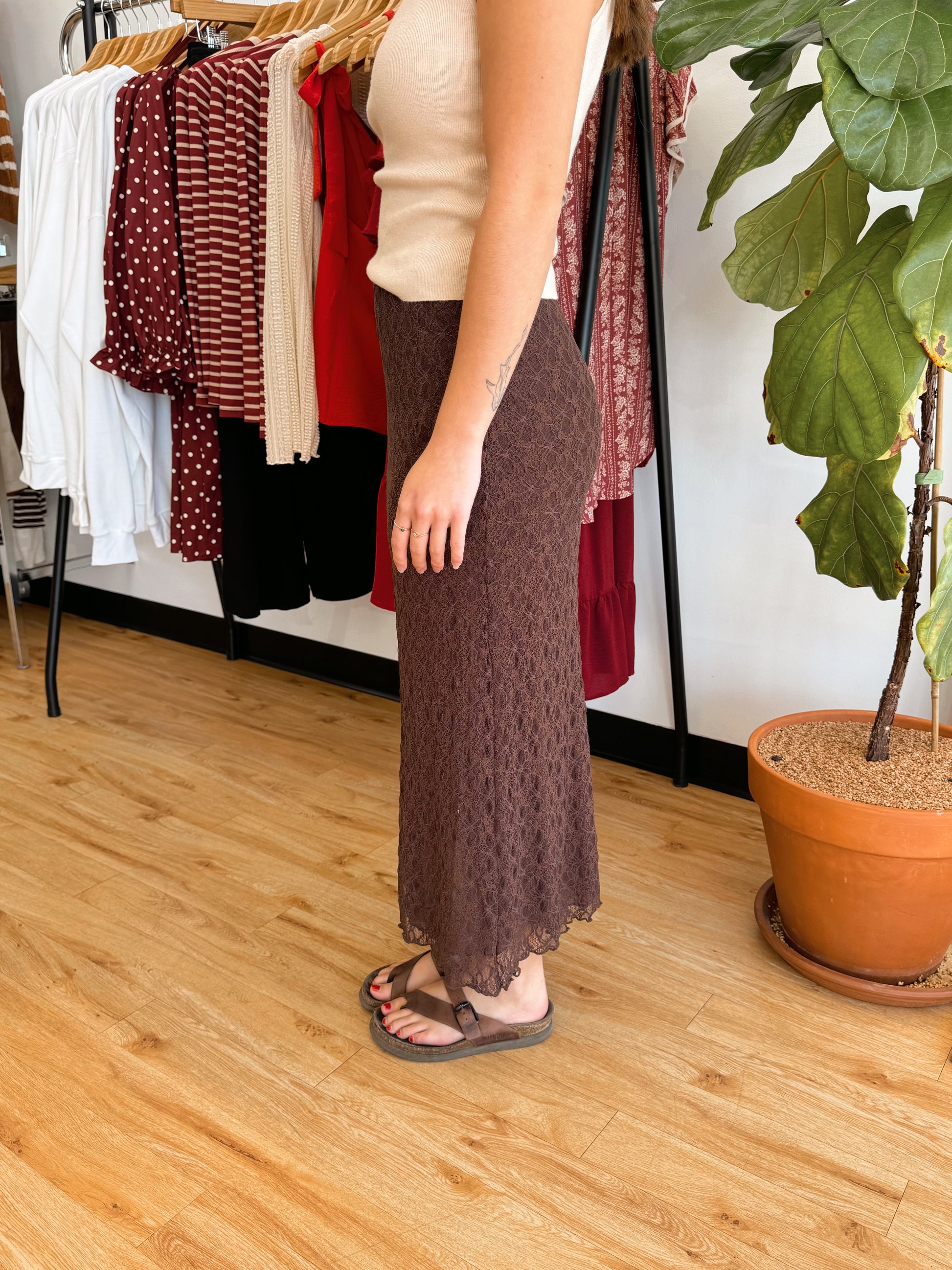 Chocolate Lace Skirt Skirt