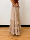 Tiered Ruffle Taupe Skirt Skirt