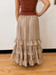 Tiered Ruffle Taupe Skirt Skirt