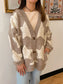 Khaki Sherpa Star Cardigan Shirts & Tops