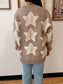 Khaki Sherpa Star Cardigan Shirts & Tops