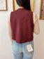 Burgundy Suede Detailed Vest Shirts & Tops