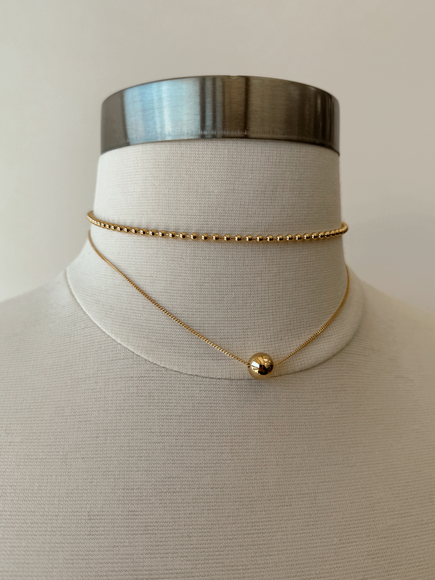 Layered Gold Ball Necklace