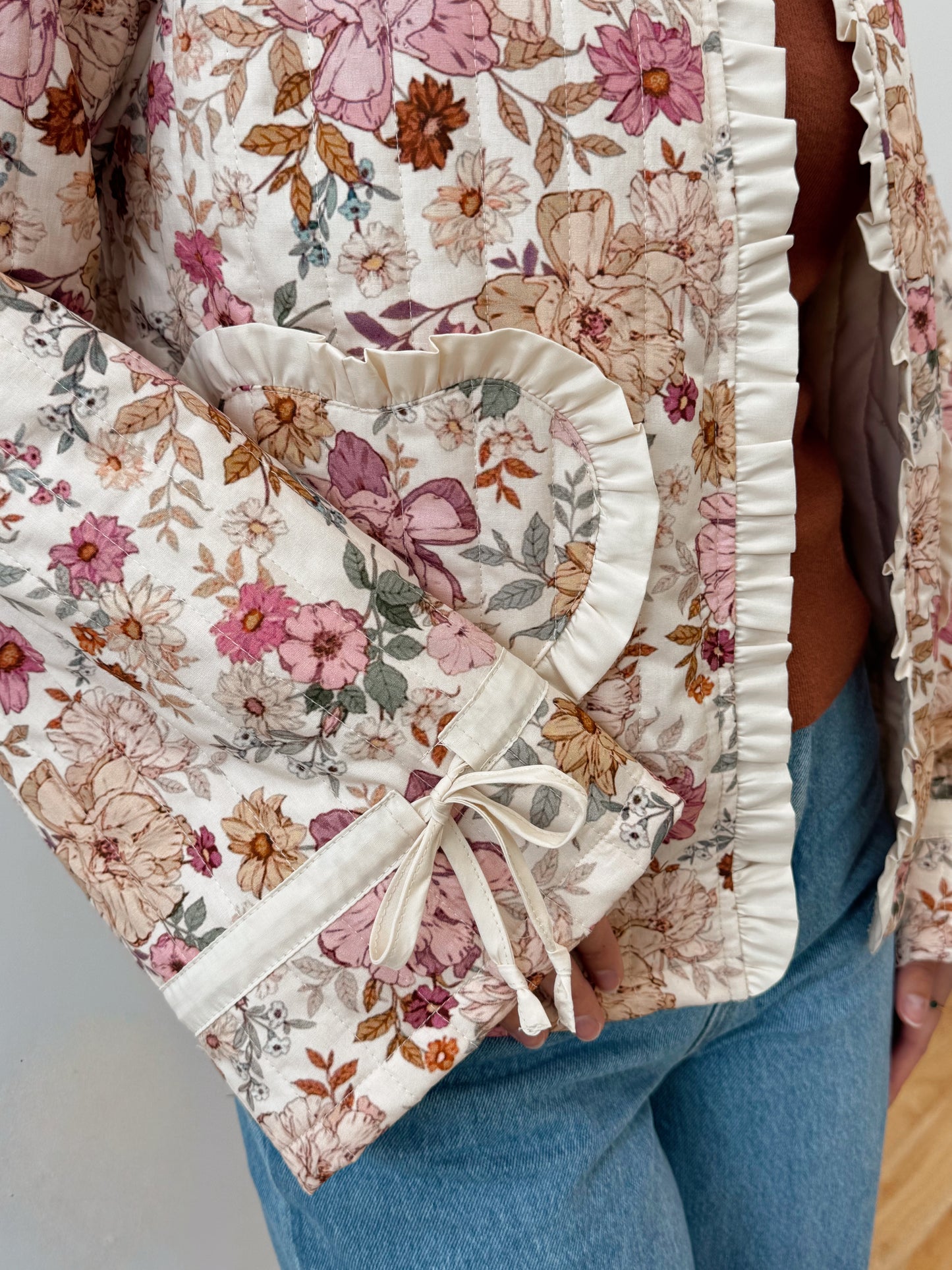 Floral Heart Pocket Jacket Outerwear