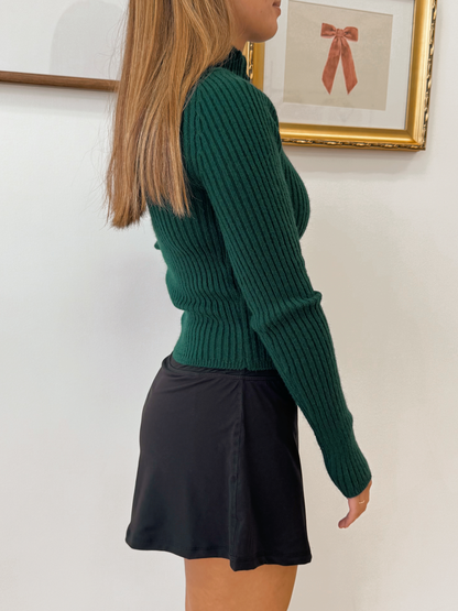 Green Quarter Zip Top